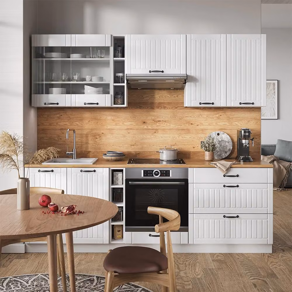 Cucina componibile Fame-Line Vicco Bianco rustico, L: 235 cm – 2