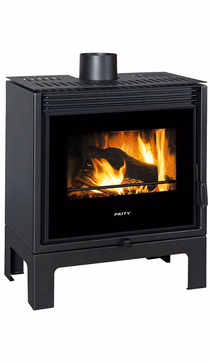 Stufa a legna Prity PM-TV SL con ampia finestra di visualizzazione Stufa a legna 13kW