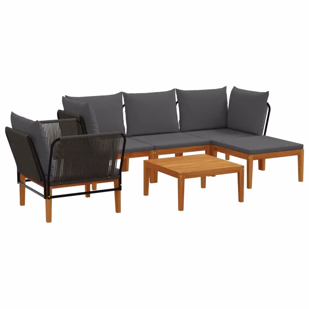 Set di 6 sedie da giardino vidaXL in legno di acacia e corda naturale – 2