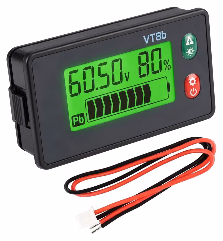 Monitor per batterie da 8-120V con display LCD, adatto per camper e motociclette