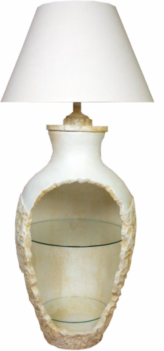 Design Stehleuchte Vase XXL 138cm Stand Lampe Lampen Regal Beleuchtet Vitrine