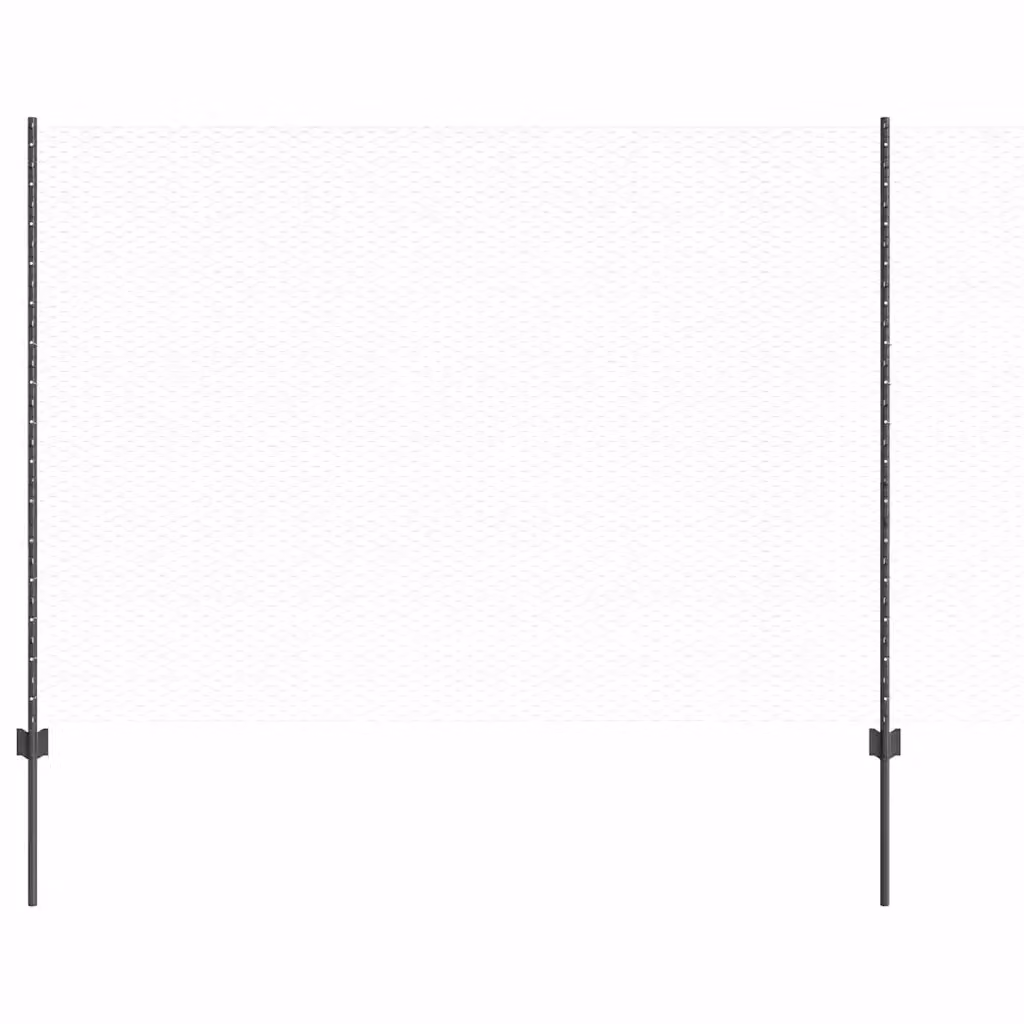 Recinzione esagonale Videx in acciaio e PVC grigia con pali rotondi, L: 25 m, H: 1,6 m – 2