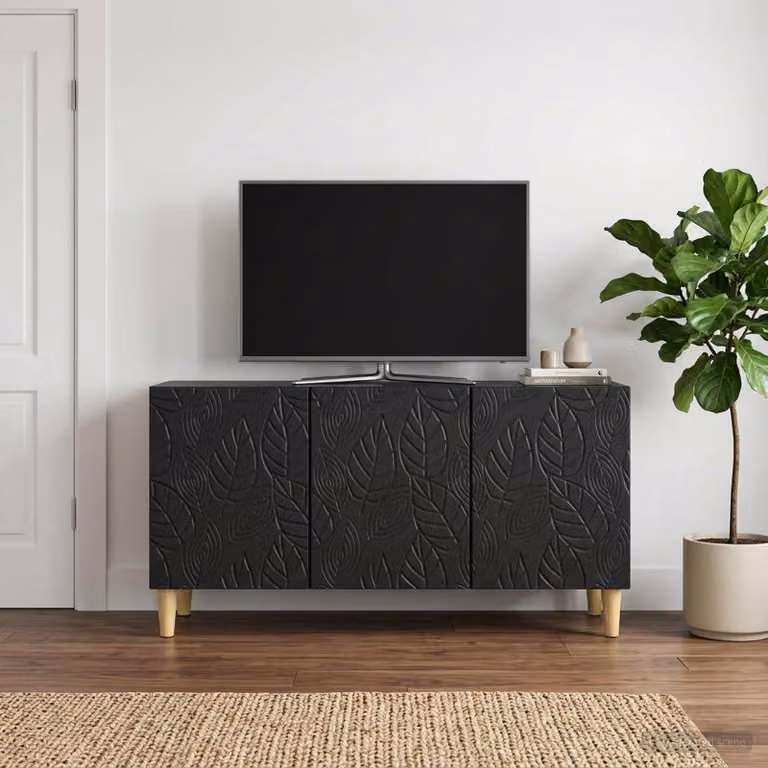 vidaXL Mobile TV Moderno Nero in Legno Ingegnerizzato L: 99 cm, P: 34,5 cm, H: 50 cm