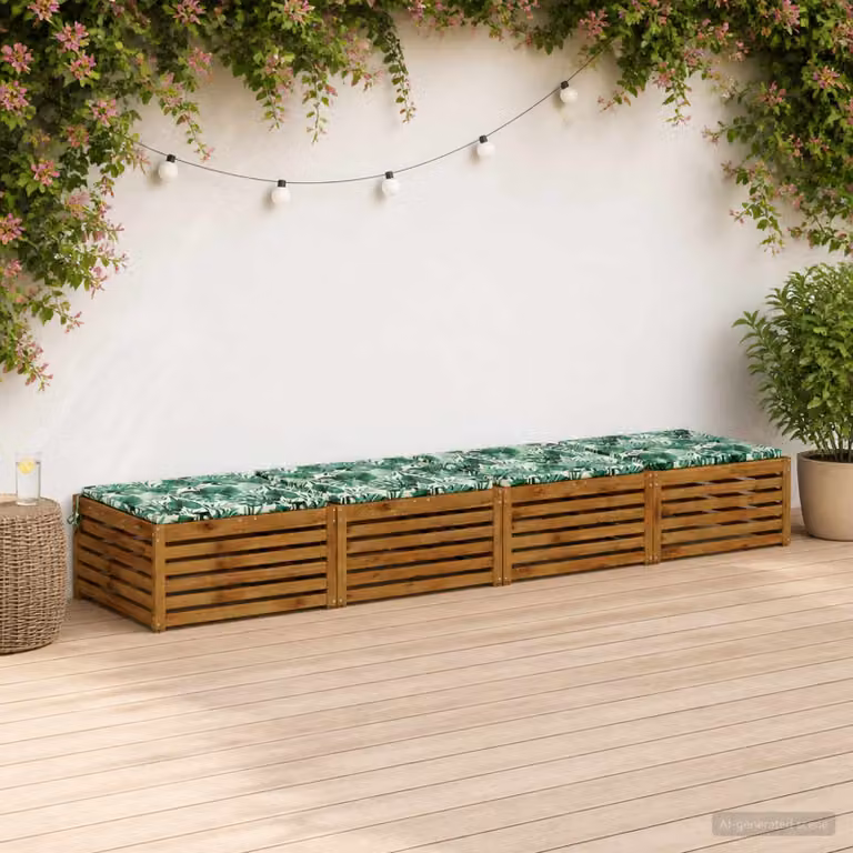 Set di 4 cuscini per sedia vidaXL in poliestere verde con imbottitura in schiuma e rivestimento lavabile