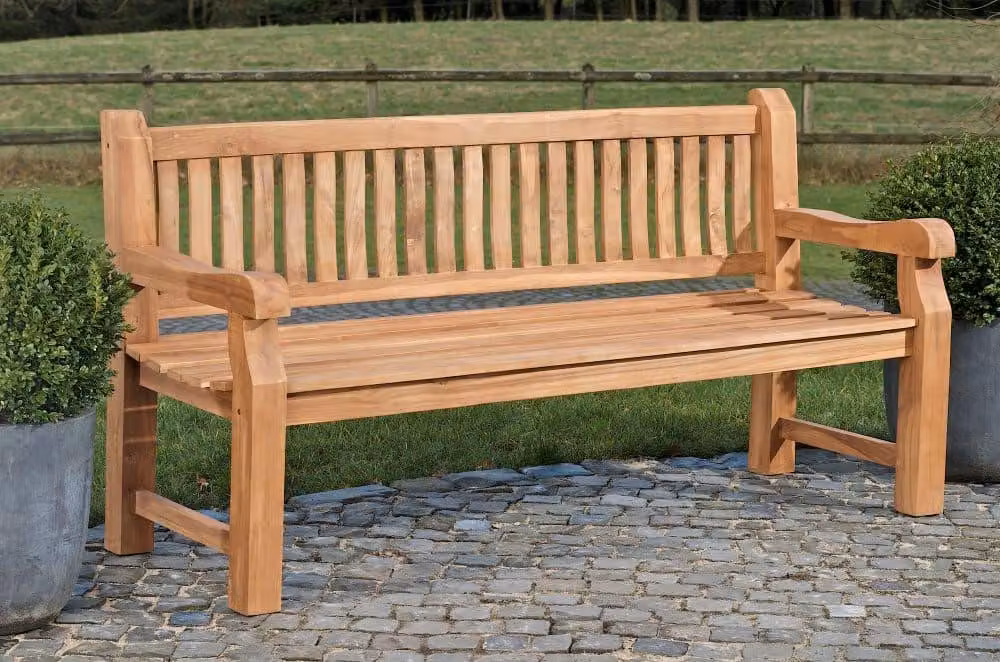 Panca da giardino in teak Jackson - Legno massiccio - Comfort ergonomico