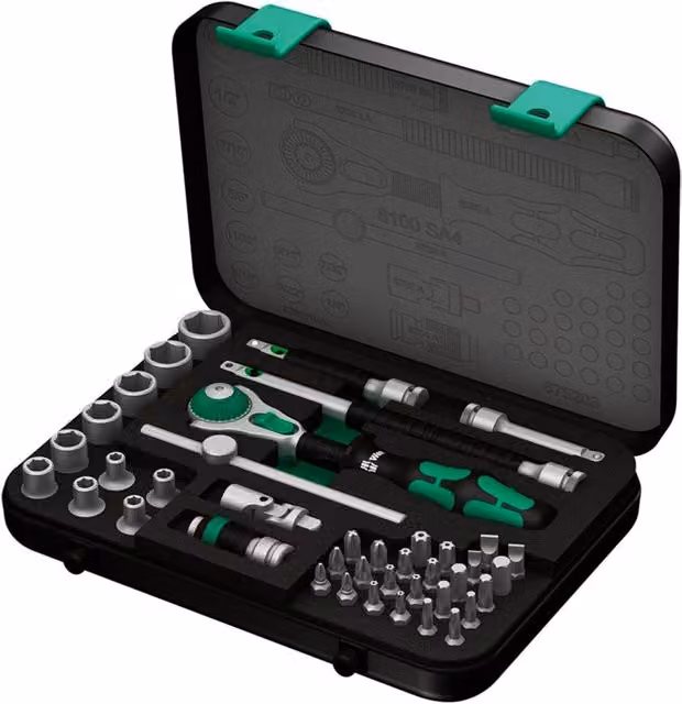 Set di bussole e inserti Wera 8100 SA 4 Zyklop 1/4" Imperial, 41 pezzi, multicolore