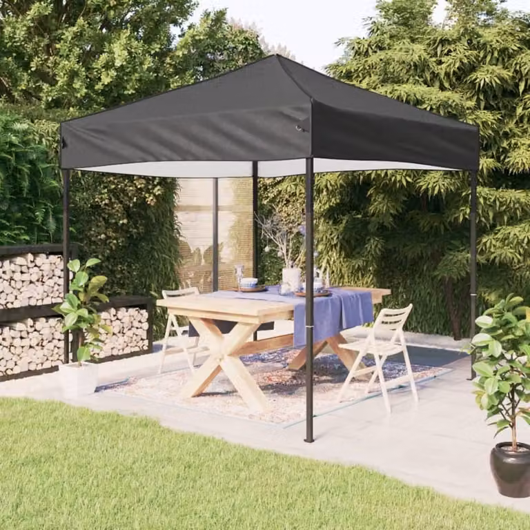 The Living Store Tenda pieghevole per feste antracite 3x3 m