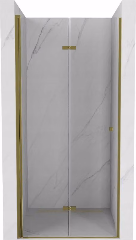 Mexen Lima porta doccia pieghevole 80 cm, trasparente, dorato - 856-080-000-50-00
