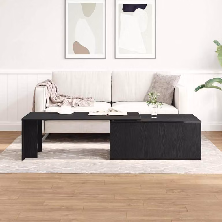 Maison Exclusive - Tavolino da salotto effetto rovere nero 150 x 50 x 35 cm Materiale ligneo