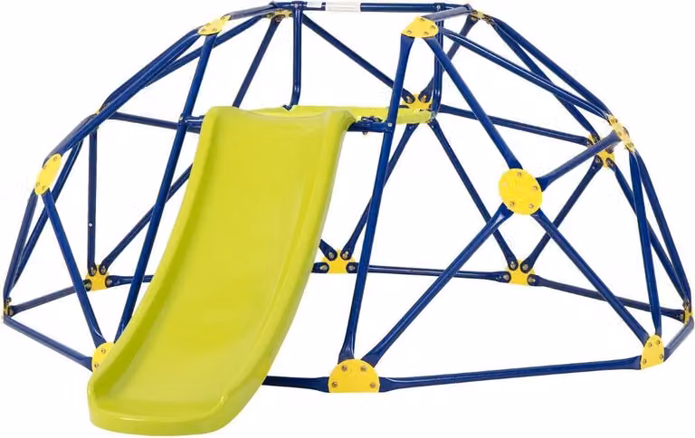 Cupola da arrampicata e scivolo Struttura da arrampicata a forma di cupola 241,5 x 183 x 91,5 cm Gleb