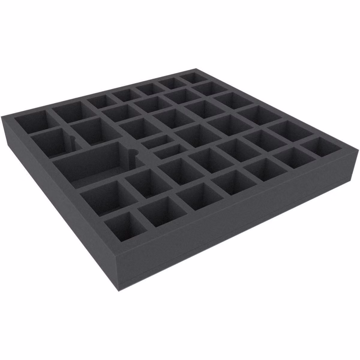 Inserto in schiuma 370x370x50 mm con 37 scomparti per giochi da tavolo