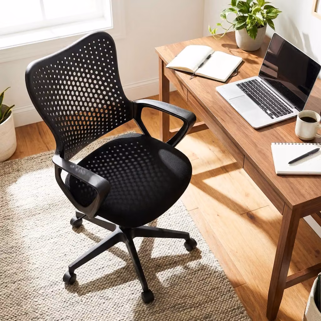 Sedia da ufficio ergonomica DESIGN IN con schienale a farfalla reclinabile, seduta regolabile in altezza e rotazione a 360 gradi, colore nero – 2