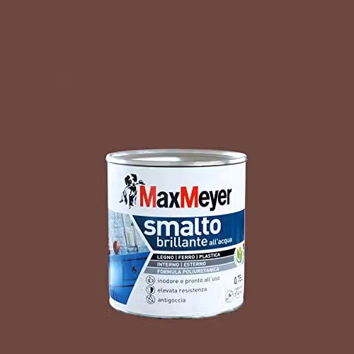 MaxMeyer Smalto Poliuretanico Brillante all'Acqua - Cioccolato - 0,75 l