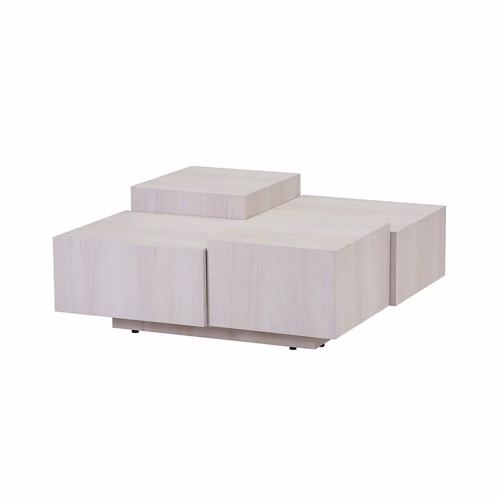 Home Deluxe - Tavolino da caffè NAYELI - Look legno chiaro , Dimensioni: 96 x 96 x 39 cm , - Piano in MDF, senza montaggio I Tavolino da salotto Tavolino da salotto Tavolino da divano