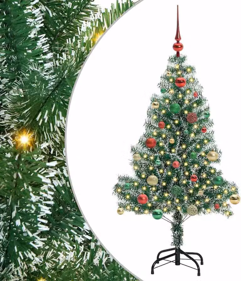 Albero di Natale Artificiale Imbiancato con Luci LED 150 cm