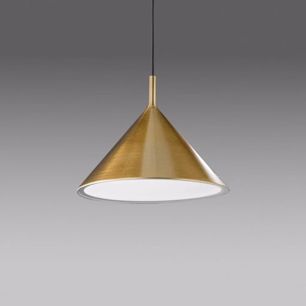 Lampada a Sospensione Barbie Gea Luce in Alluminio e Ottone, Attacco E27, Max 60W, Colore Oro e Bianco – 2