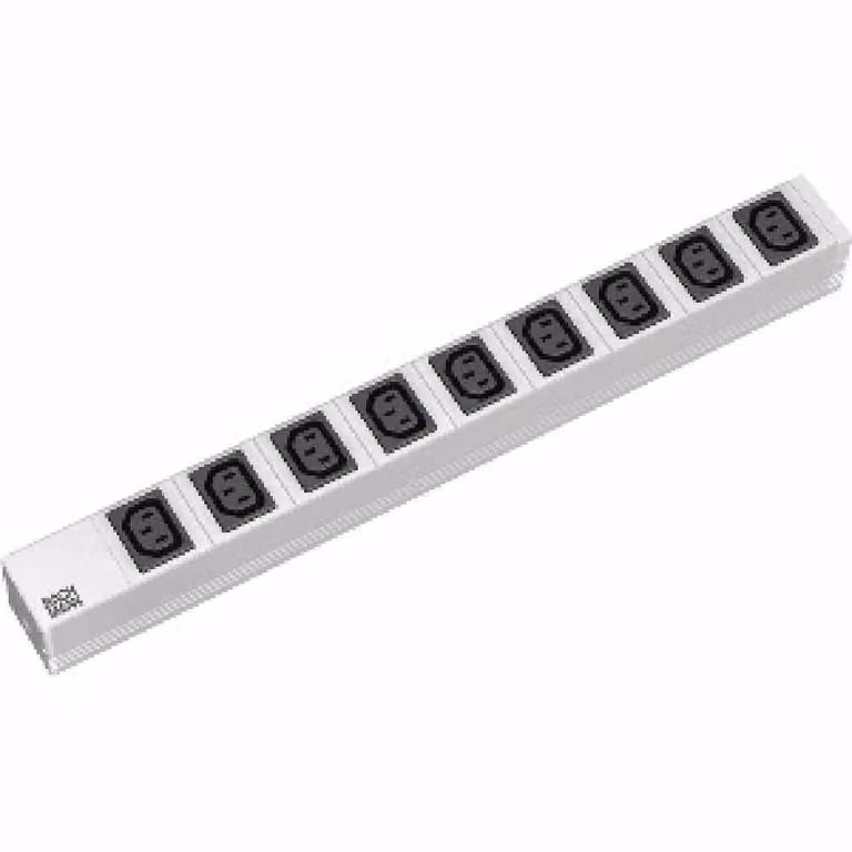 19" Steckdosenleiste mit 9 x IEC320 C13 Buchsen, Zuleitung mit Schuko-Stecker (19.07.1202)