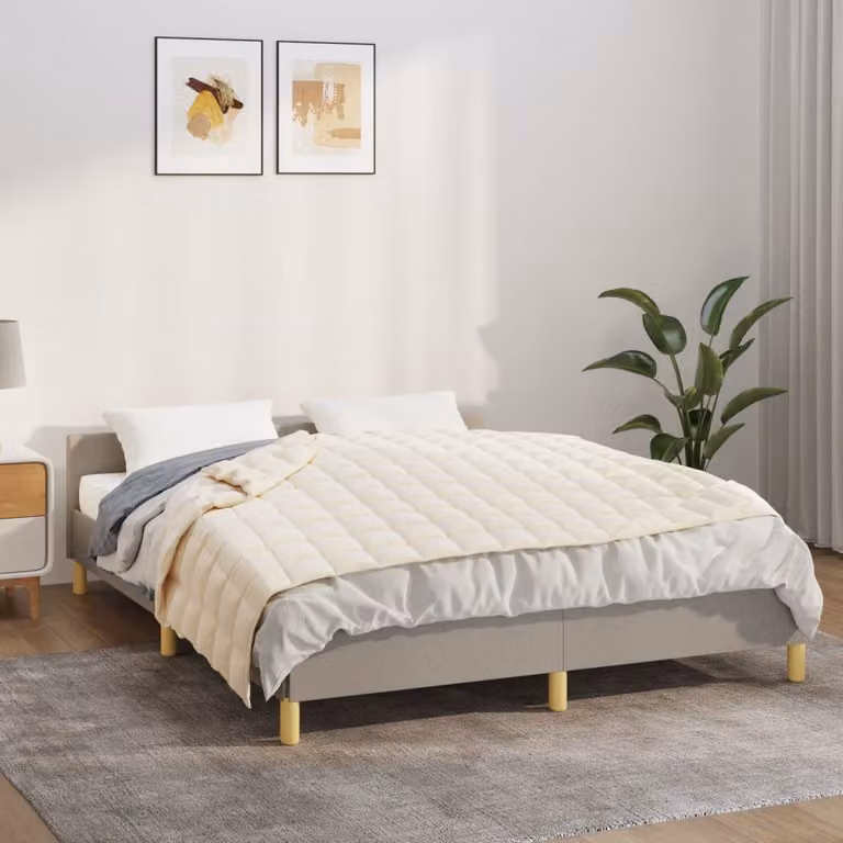 vidaXL Coperta Ponderata in Microfibra Beige, L: 137 cm x P: 200 cm, 6 kg
