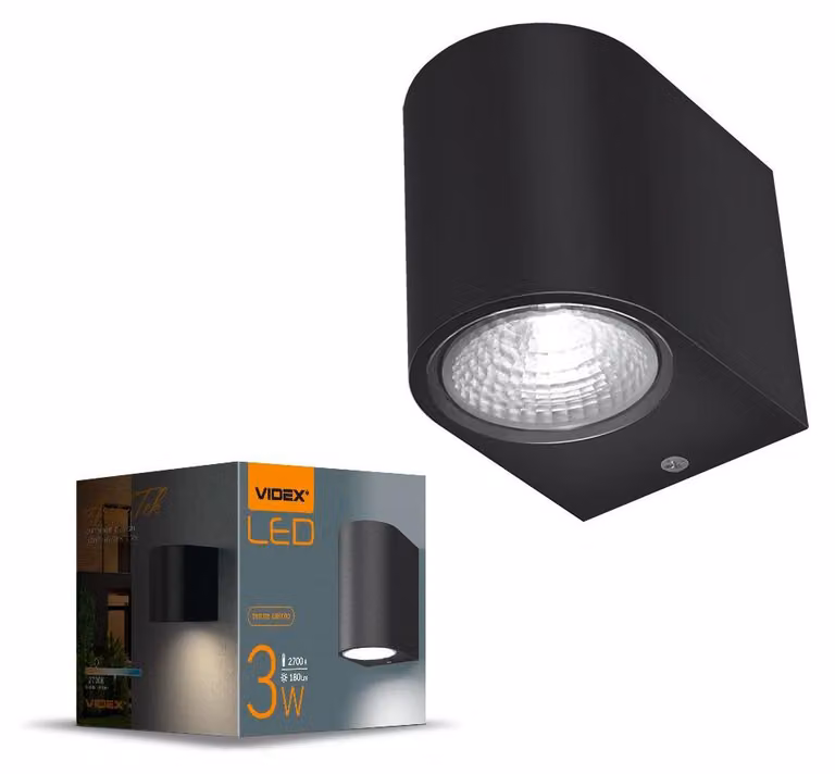 Luce da esterno VIDEX 3W Nero, IP54, LED 2700K