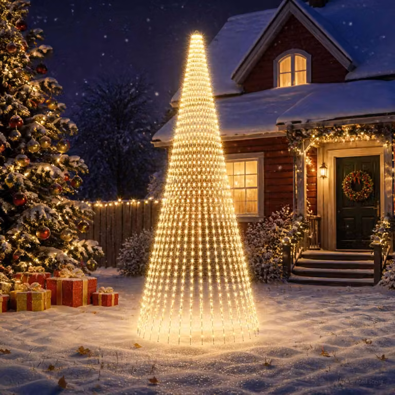 vidaXL Luci per albero di Natale con picchetti 1632 LED Bianco caldo e