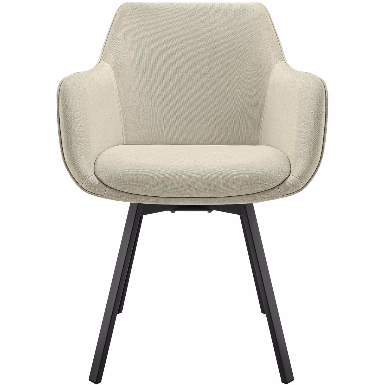 Set di 2 poltrone girevoli TecTake GmbH in tessuto beige con braccioli e base in metallo e legno, L: 59,0 cm, P: 57,0 cm, H: 88,0 cm – 3