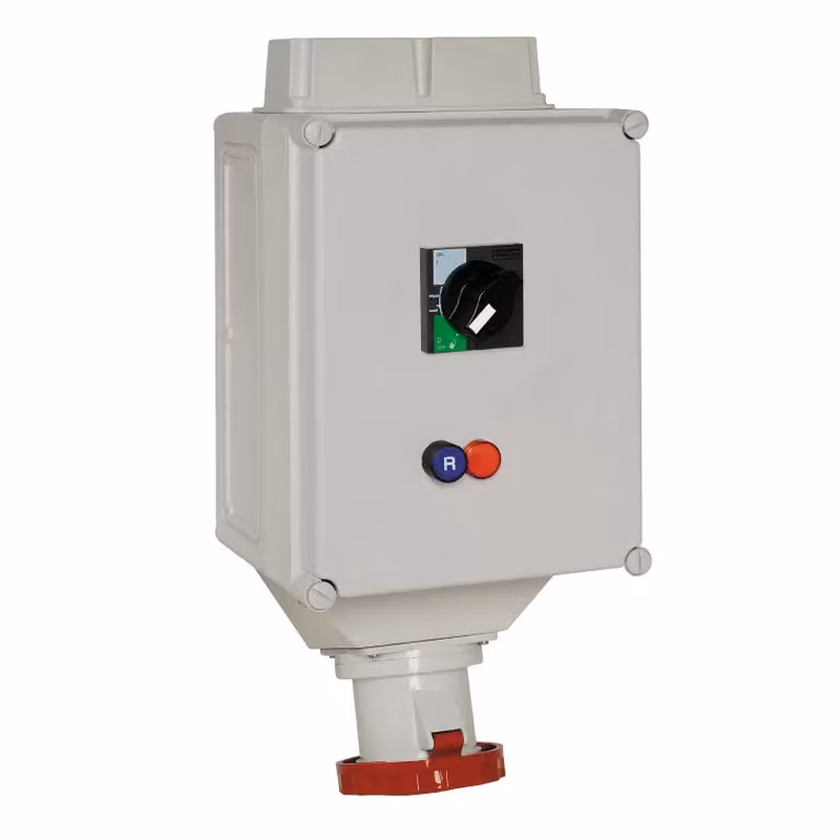 Presa a muro Schneider Electric con blocco e interruttore di sicurezza, 125 A, 3 poli + terra, 380-415 V CA, IP65 82494