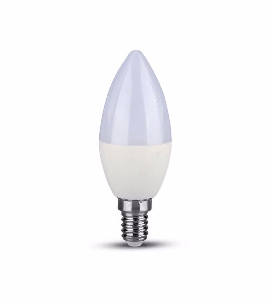 Lampadina LED V-TAC Candela con Chip Samsung, Attacco E14, 5.5W, 6400K Luce Bianca Fredda, Dimmerabile