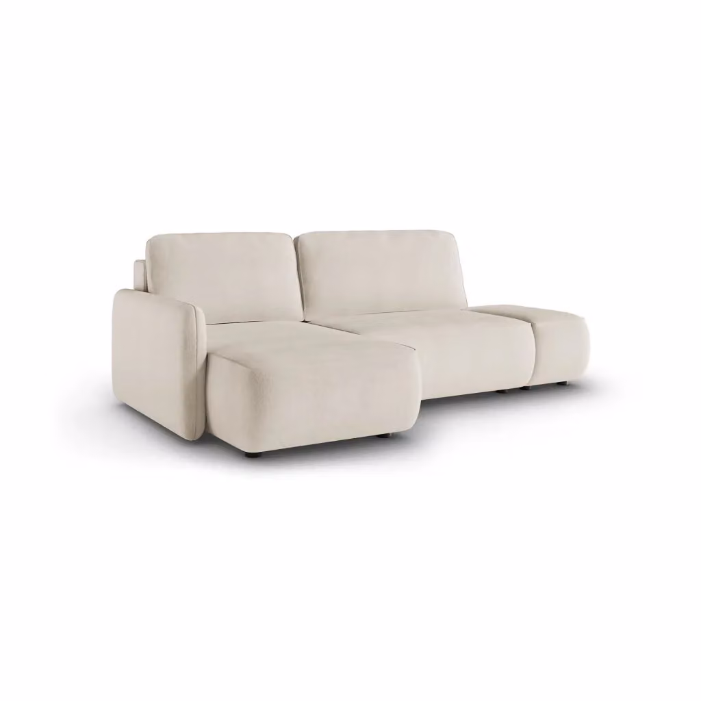 Rezzo, Divano Letto con Penisola Contenitore L-Shape Bianco, L: 229 cm, P: 148 cm – 2