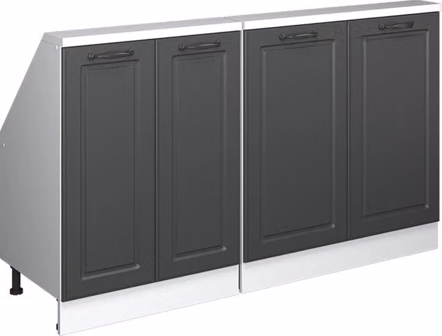 Set di mobili sottotetto Rion Antracite rustico/Bianco Set di 2 Vicco