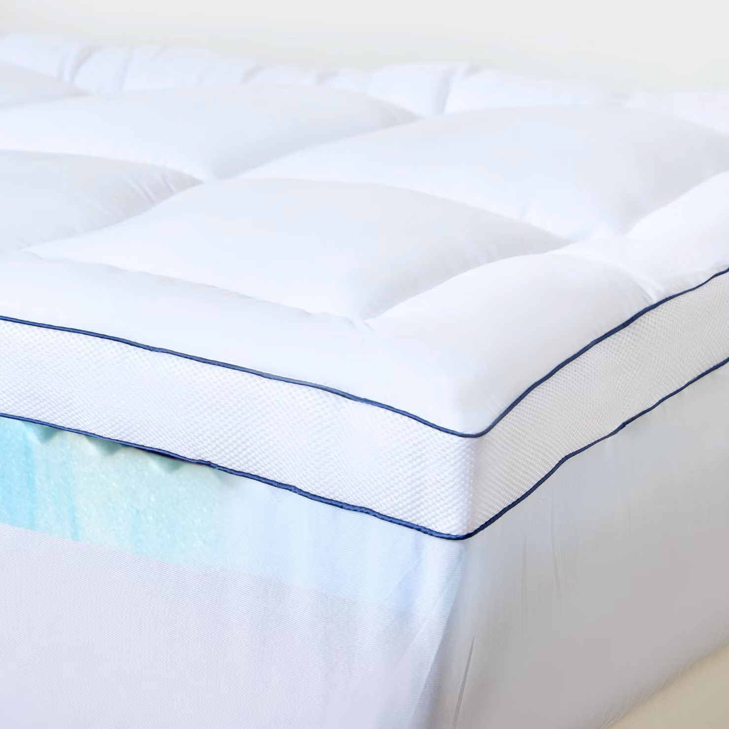 Niceluck-Niceplus Coprimaterasso 160 x 200 cm, ergonomico, spessore 10 cm, schiuma viscoelastica, comodo coprimaterasso per il letto
