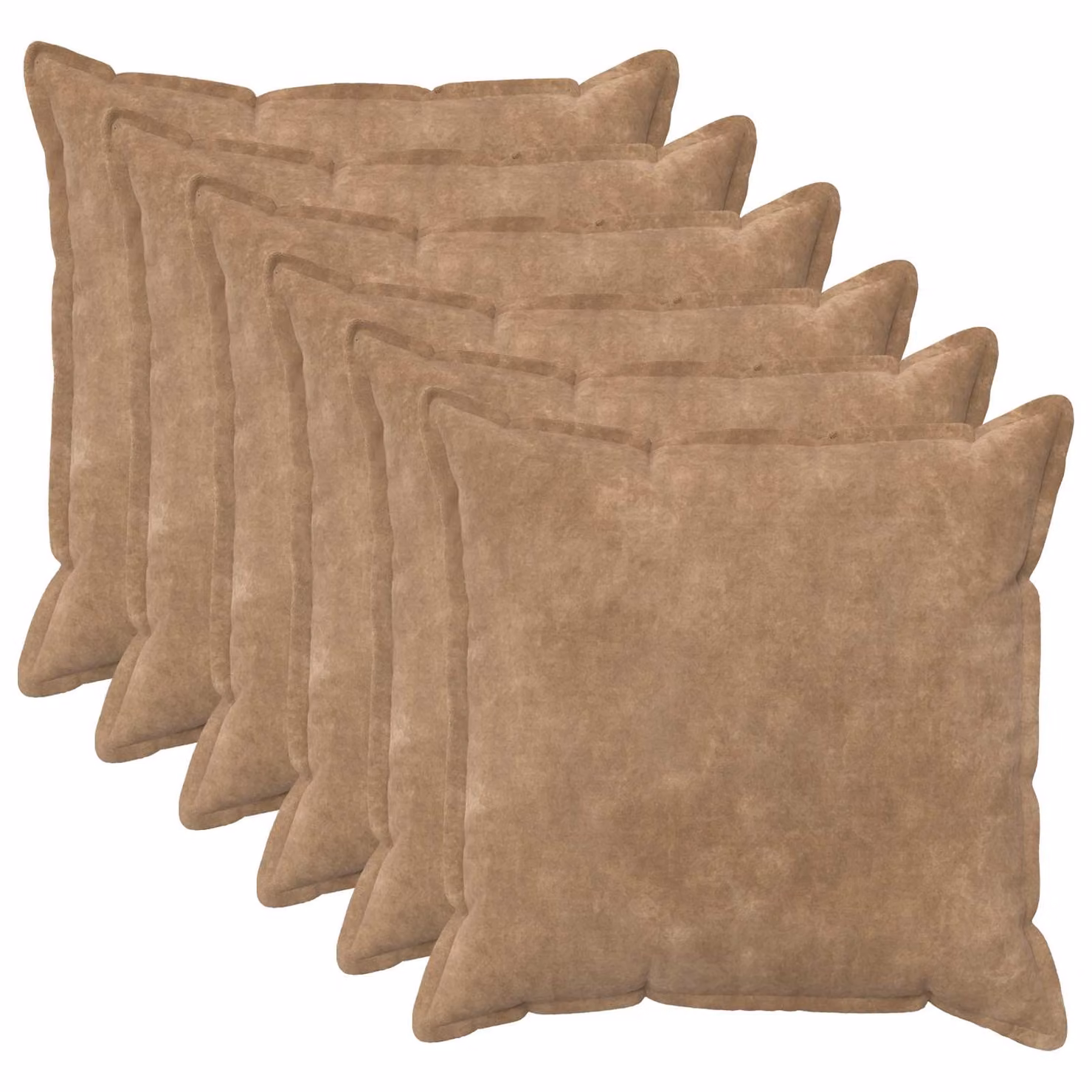 vidaXL Federa 6 pcs HOUTEN Tortora 80 x 80 cm Fleece in microfibra