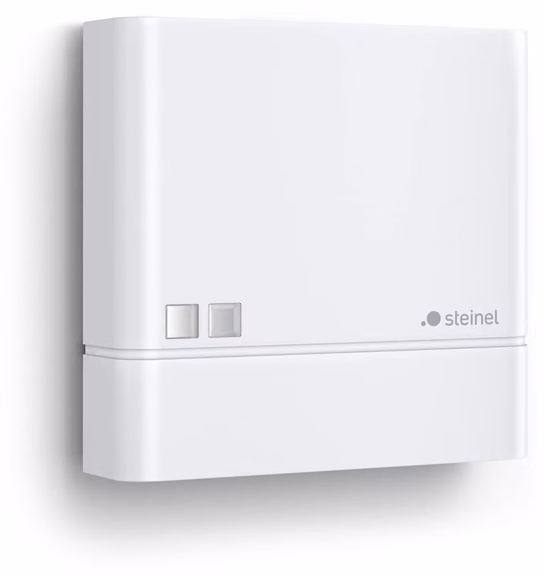 Sensore crepuscolare Steinel NightmatIQ bianco, interruttore crepuscolare da esterno, sensore di luce per illuminazione esterna, IP54, 1000 W