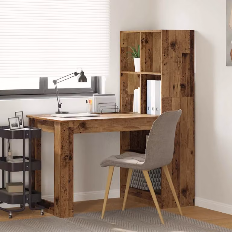 Scrivania moderna vidaXL in legno ingegnerizzato marrone L 122 cm x P 67 cm x H 145 cm