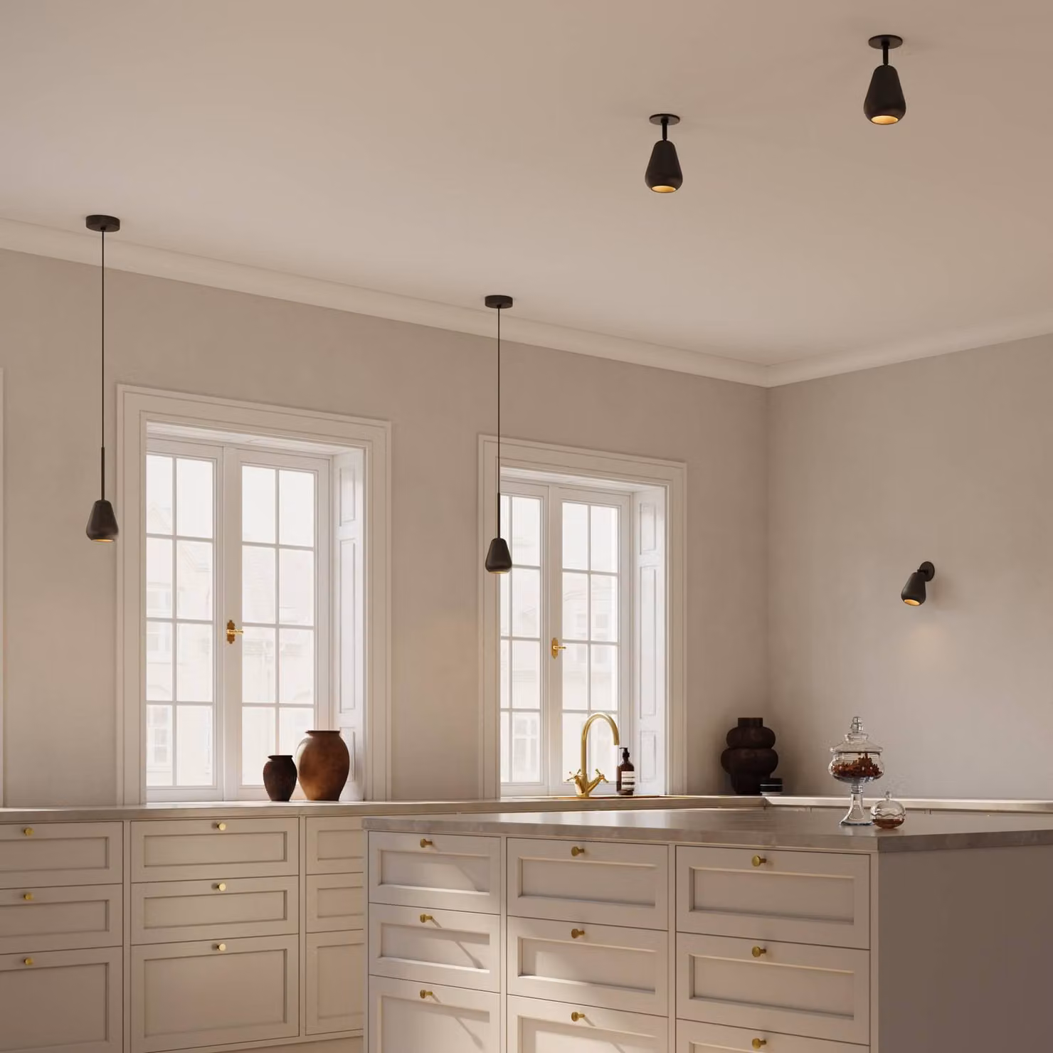 Nuura Aps Lampada a sospensione Anoli Spot, dimmerabile, Nero, Soggiorno / Sala da pranzo, Metallo, Scandinavo, Lampada a sospensione