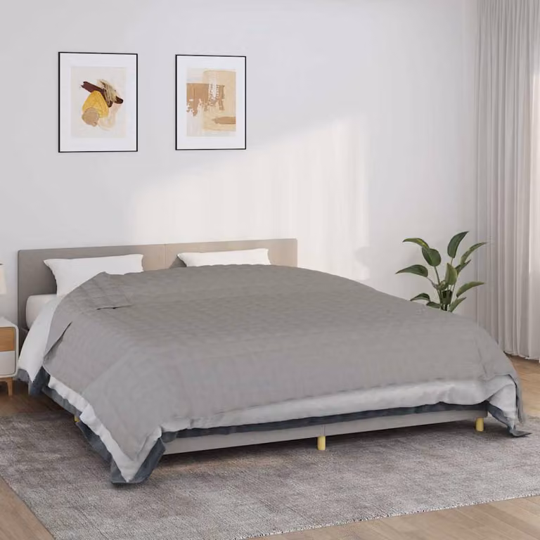 Coperta Ponderata vidaXL Grigia in Microfibra e Cotone, L 220 cm x P 260 cm, 11 kg