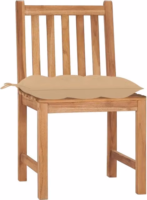 Sedie da Giardino 4 pz con Cuscini in Legno Massello di Teak 3073106