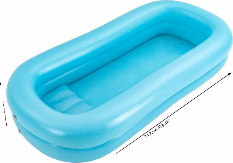 Vasca da bagno gonfiabile, pompa elettrica, sacca d'acqua per mobilità ridotta, blu