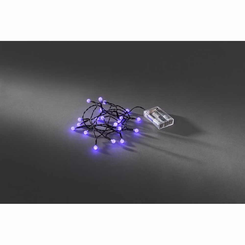 Konstsmide LED Globelichterkette 20 diodi colorati viola cavo nero