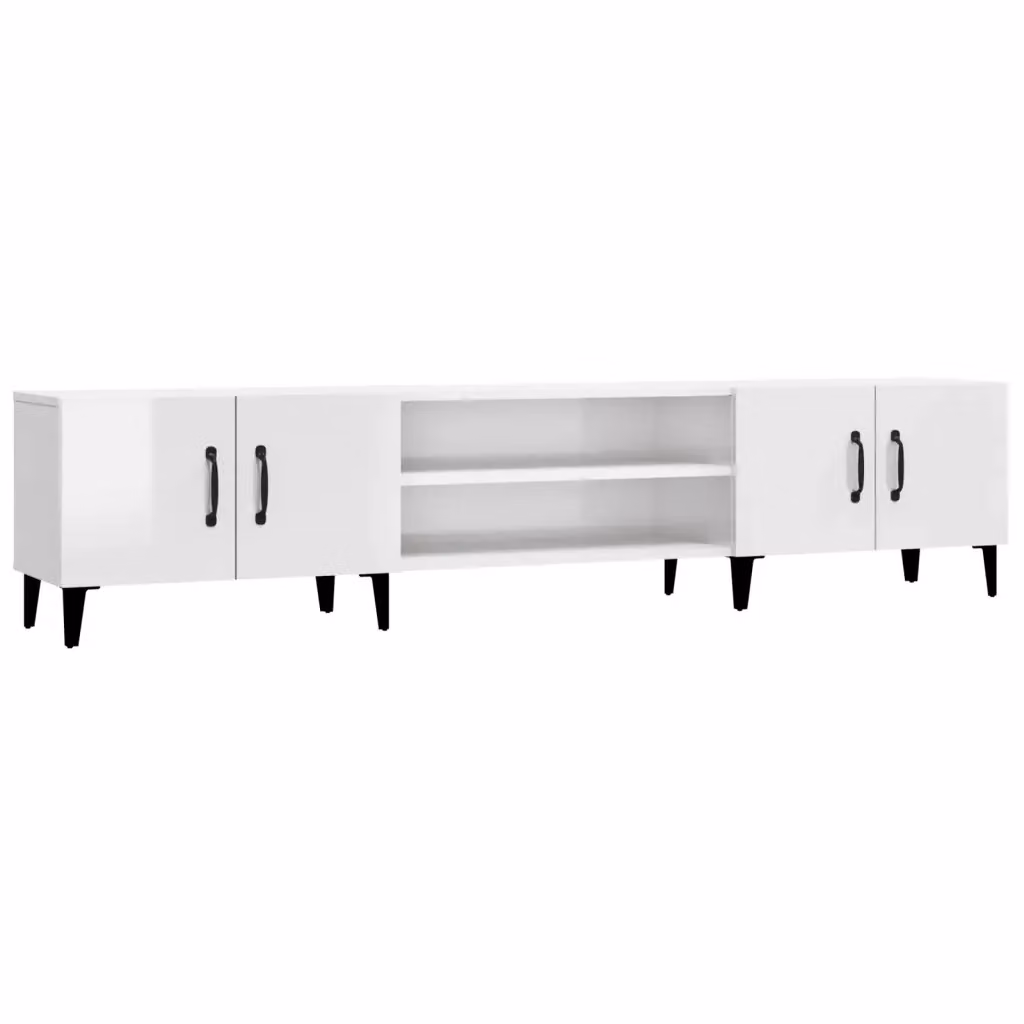 Mobile Porta TV Moderno vidaXL Bianco Lucido L: 180 cm, P: 31,5 cm, H: 40 cm – 2