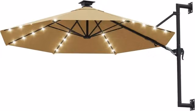 Ombrellone da giardino a parete Videx con LED beige diametro 300 cm