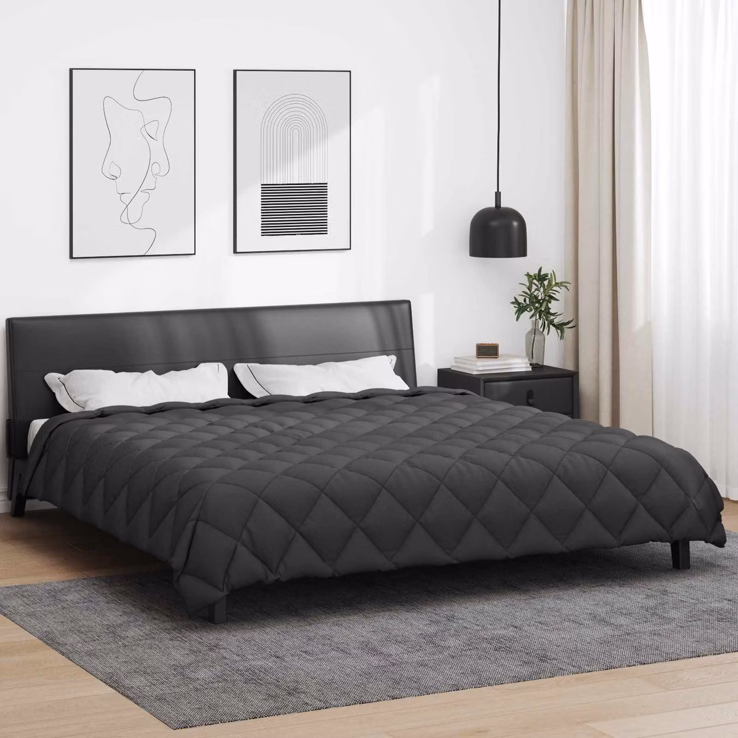 vidaXL Piumone Invernale in Microfibra Antracite L: 240 cm x P: 220 cm, 450 gsm