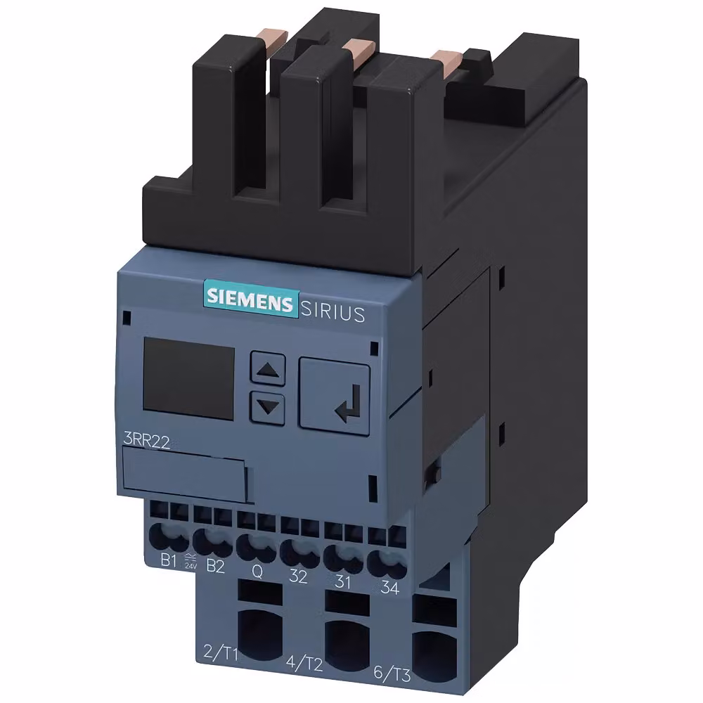 Relè di monitoraggio Siemens montabile su contattore 3RT2, serie S00 Standard, 4-40 A 3RR22422FW30