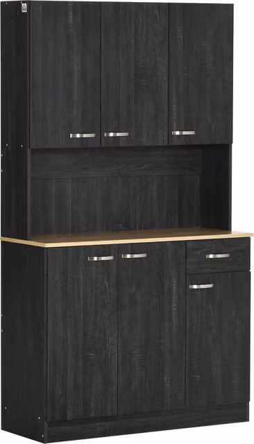 Armadio Cucina con 6 Porte e Cassetto ¨C Minimal ¨C 101x39x180 cm Nero