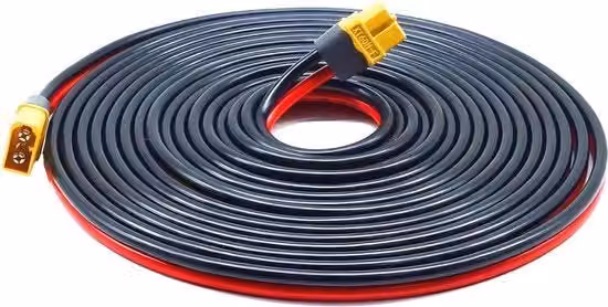 Cavo di estensione XT60 nero da 5 m per pannelli solari e centrali di energia portatile