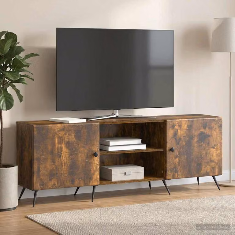 Mobile TV vidaXL in stile vintage, colore marrone rovere fumo, L: 150 cm, P: 31 cm, H: 50 cm