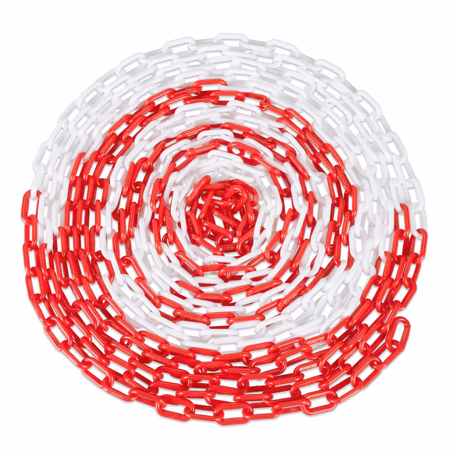 Catena di delimitazione Relaxdays, 50 m, in plastica, per cantieri, parcheggi, code, catena in plastica, rosso/bianco