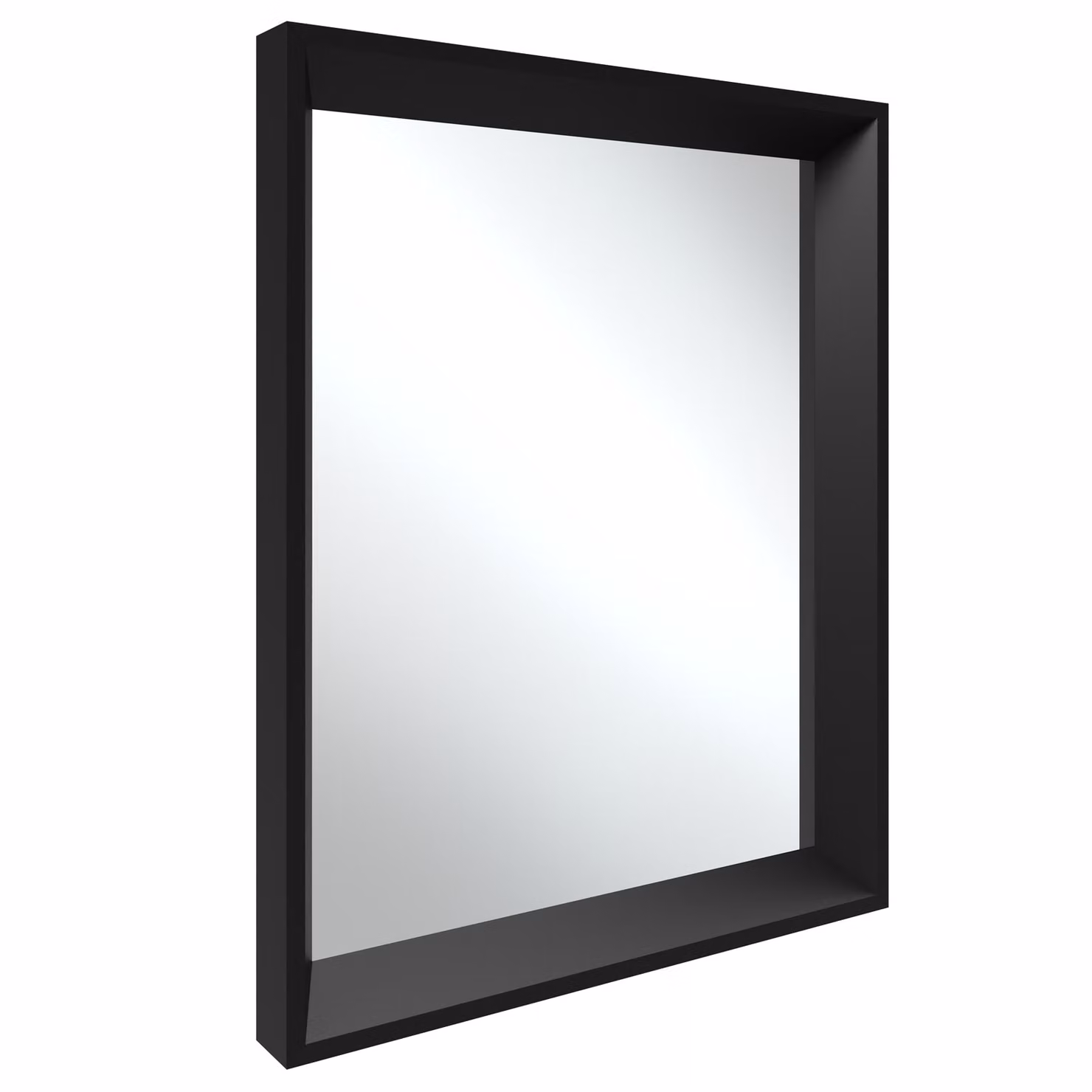 Specchio da parete rettangolare Elina Tectake con cornice in plastica nera L/P/H: 40.6 x 3.8 x 50.8 cm