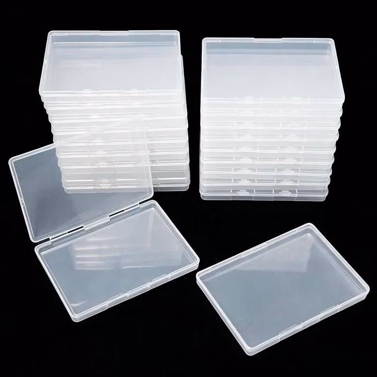 Contenitori con coperchio, 20 pezzi, 15,5 x 11,2 x 1,7 cm, in plastica, per perline