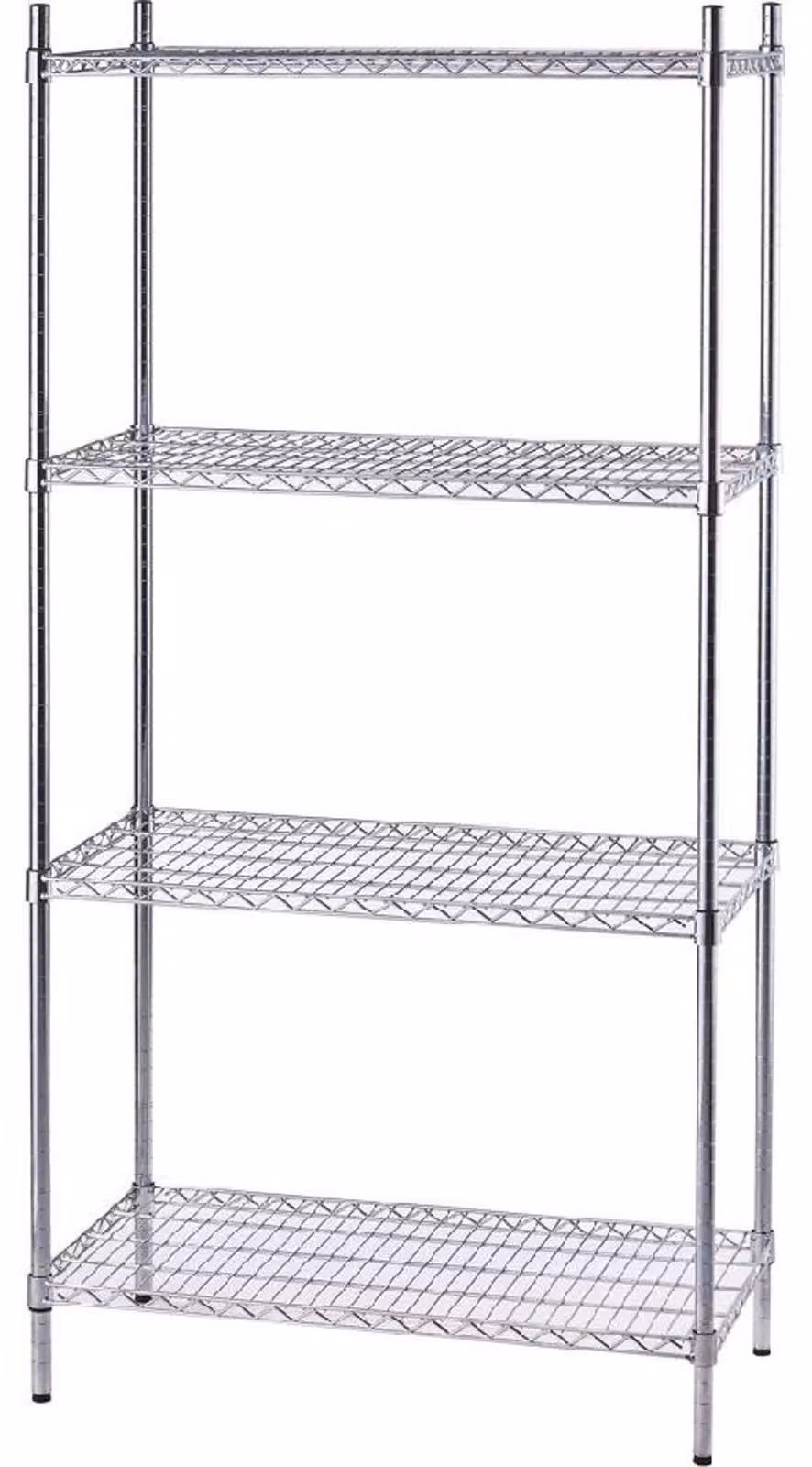 Scaffale portaoggetti in acciaio cromato, 910 x 455 x 1800 mm