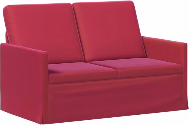 Divano a 2 posti vidaXL in velluto rosso con struttura in metallo L: 130 cm, P: 81 cm, H: 82 cm – 1